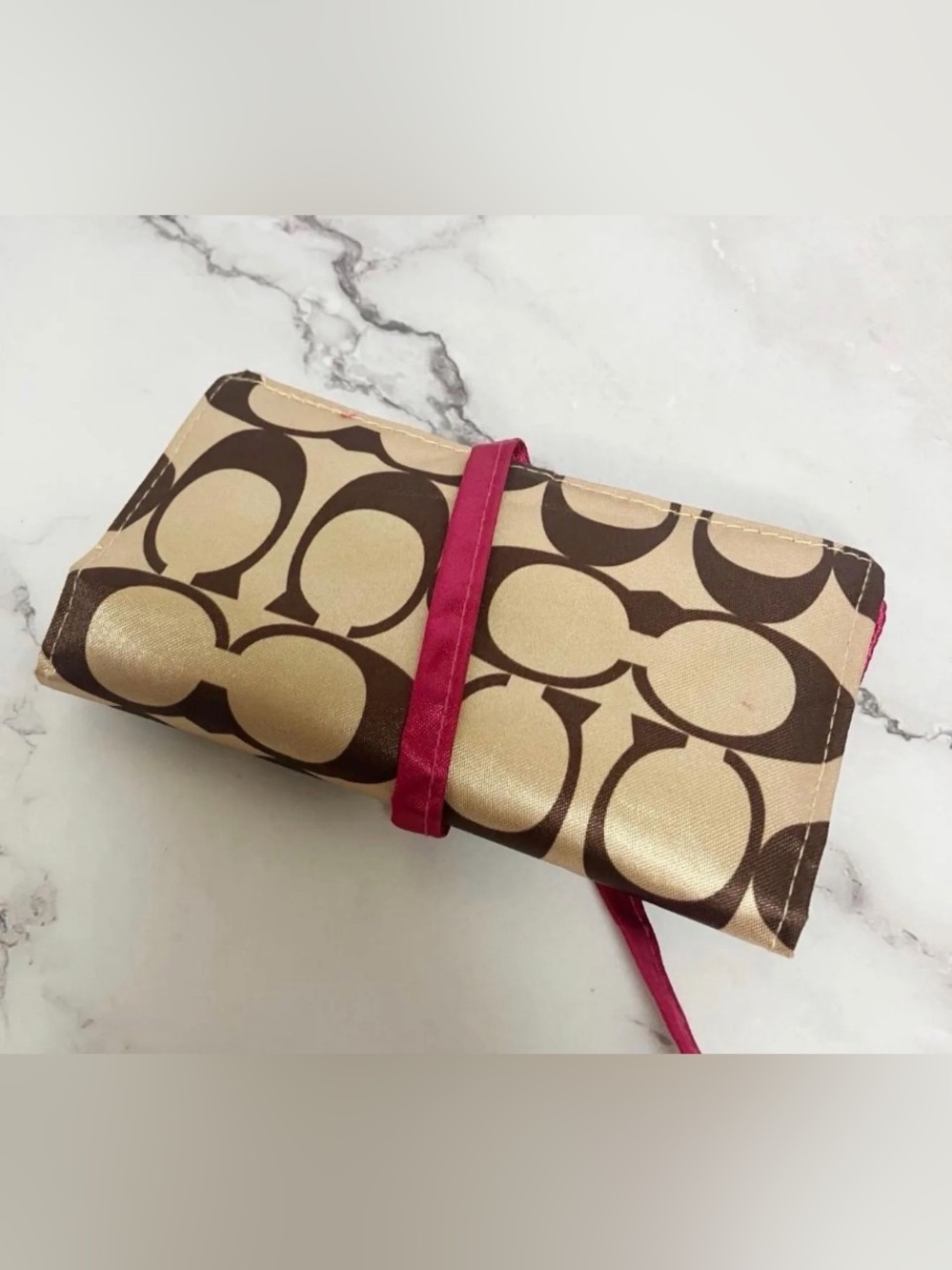Coach Signature Wrap Jewelry Travel Case.